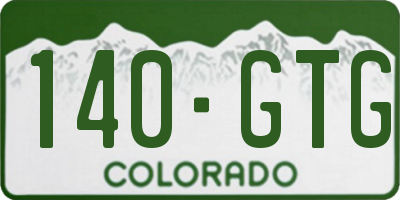 CO license plate 140GTG