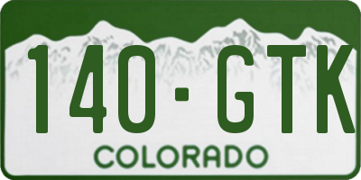 CO license plate 140GTK