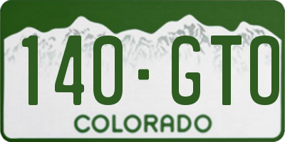 CO license plate 140GTO