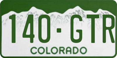 CO license plate 140GTR