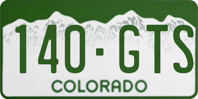 CO license plate 140GTS