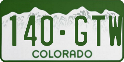 CO license plate 140GTW