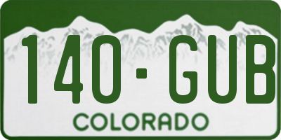 CO license plate 140GUB
