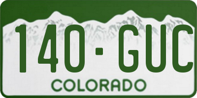 CO license plate 140GUC