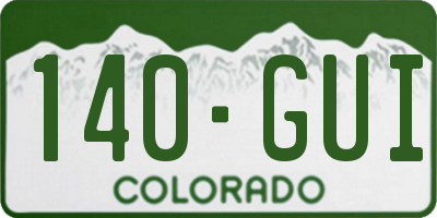 CO license plate 140GUI
