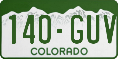 CO license plate 140GUV