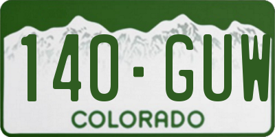 CO license plate 140GUW