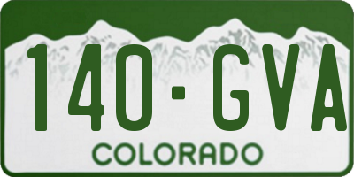 CO license plate 140GVA