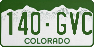 CO license plate 140GVC
