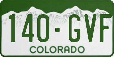 CO license plate 140GVF
