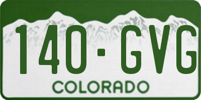 CO license plate 140GVG