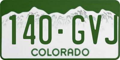 CO license plate 140GVJ