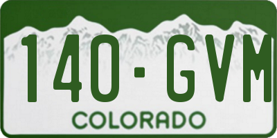 CO license plate 140GVM
