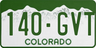 CO license plate 140GVT
