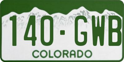 CO license plate 140GWB