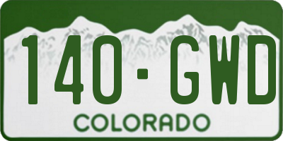 CO license plate 140GWD