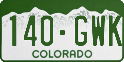 CO license plate 140GWK