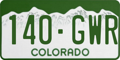 CO license plate 140GWR