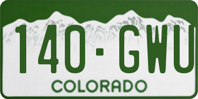 CO license plate 140GWU