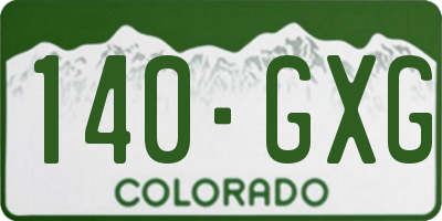 CO license plate 140GXG