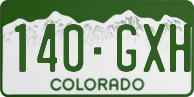 CO license plate 140GXH
