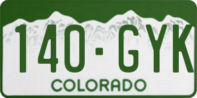 CO license plate 140GYK