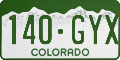 CO license plate 140GYX