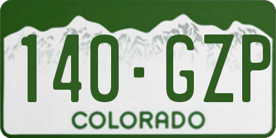 CO license plate 140GZP