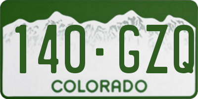 CO license plate 140GZQ