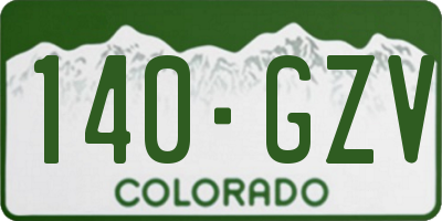 CO license plate 140GZV