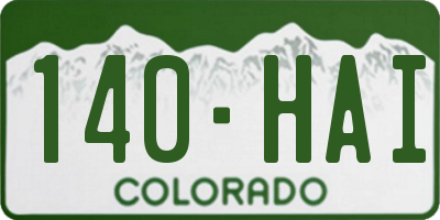 CO license plate 140HAI