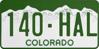 CO license plate 140HAL