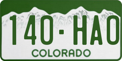 CO license plate 140HAO