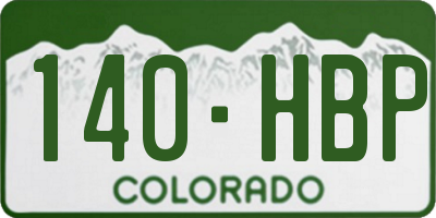 CO license plate 140HBP