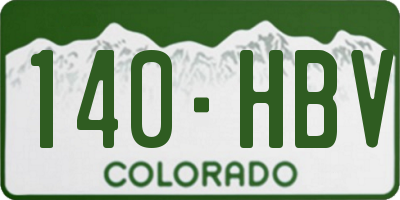 CO license plate 140HBV