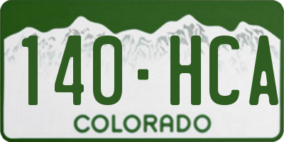 CO license plate 140HCA