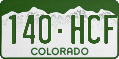 CO license plate 140HCF