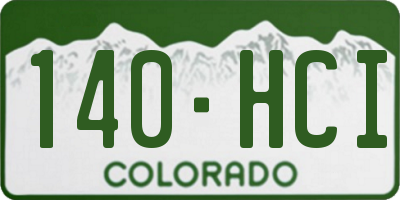 CO license plate 140HCI