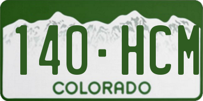 CO license plate 140HCM
