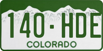 CO license plate 140HDE