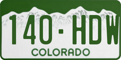 CO license plate 140HDW