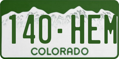 CO license plate 140HEM