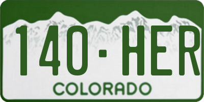 CO license plate 140HER