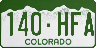 CO license plate 140HFA