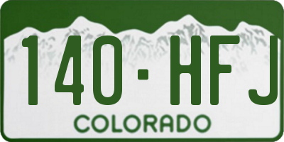 CO license plate 140HFJ