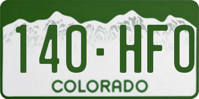 CO license plate 140HFO