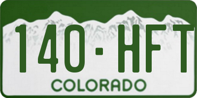 CO license plate 140HFT