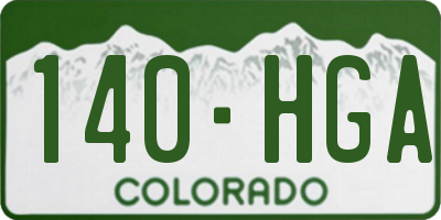 CO license plate 140HGA