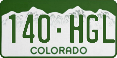 CO license plate 140HGL