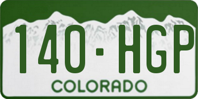 CO license plate 140HGP